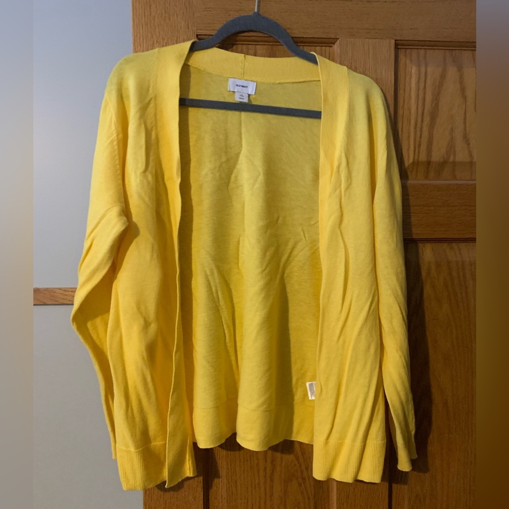 Yellow cardigan